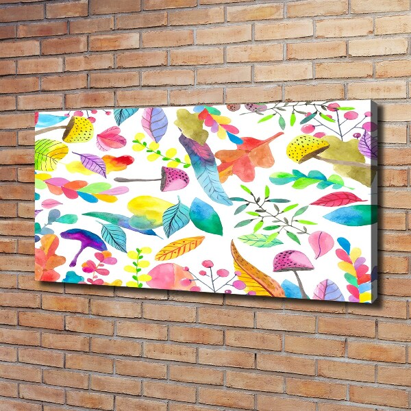 Cuadro canvas moderno de gran formato horizontal Patrón floral