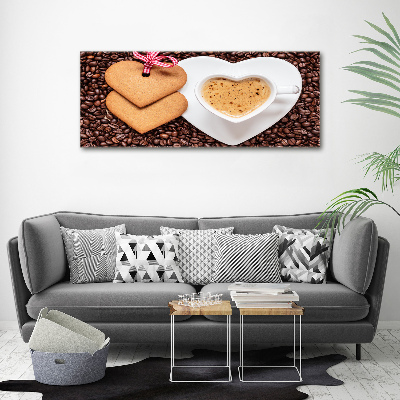 Cuadro canvas moderno de gran formato horizontal Café y pan de jengibre