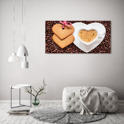 Cuadro canvas moderno de gran formato horizontal Café y pan de jengibre