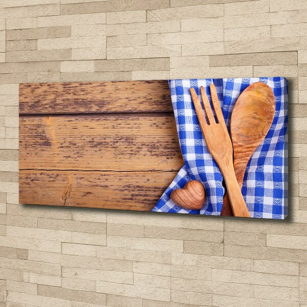 Foto en lienzo con acabado profesional horizontal Cubiertos de madera