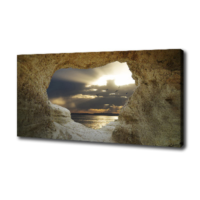 Cuadro canvas moderno de gran formato horizontal Cueva junto al mar