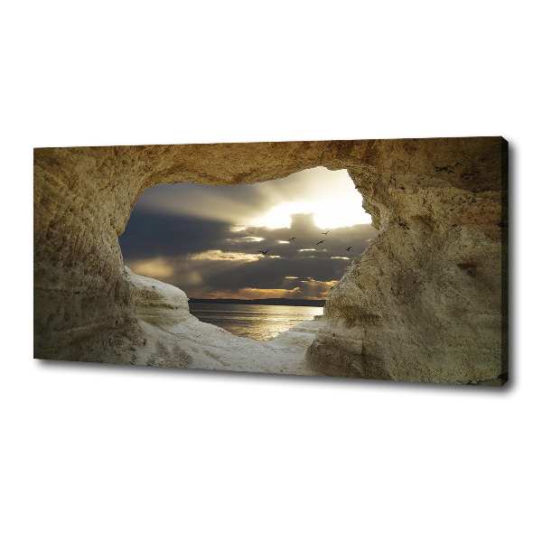 Cuadro canvas moderno de gran formato horizontal Cueva junto al mar