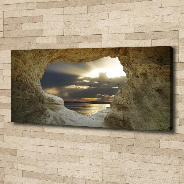 Cuadro canvas moderno de gran formato horizontal Cueva junto al mar