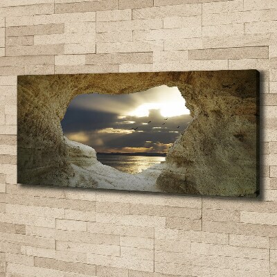 Cuadro canvas moderno de gran formato horizontal Cueva junto al mar