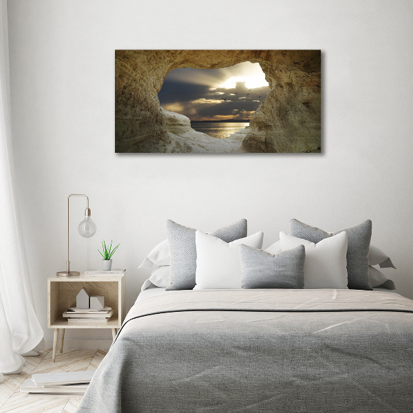 Cuadro canvas moderno de gran formato horizontal Cueva junto al mar
