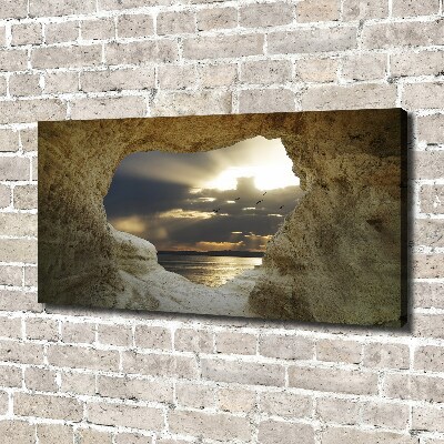 Cuadro canvas moderno de gran formato horizontal Cueva junto al mar