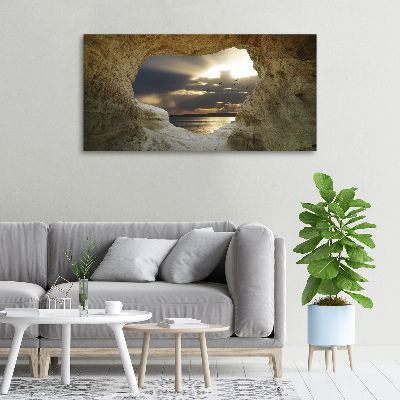 Cuadro canvas moderno de gran formato horizontal Cueva junto al mar