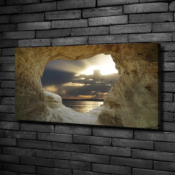 Cuadro canvas moderno de gran formato horizontal Cueva junto al mar