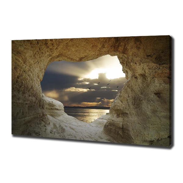 Cuadro canvas moderno de gran formato horizontal Cueva junto al mar