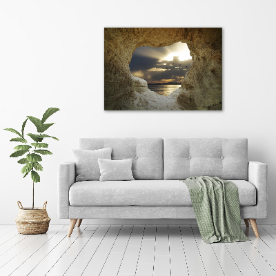 Cuadro canvas moderno de gran formato horizontal Cueva junto al mar