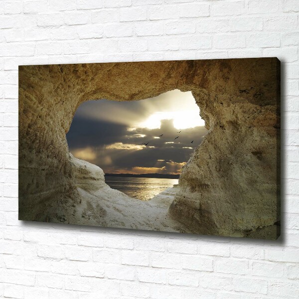 Cuadro canvas moderno de gran formato horizontal Cueva junto al mar