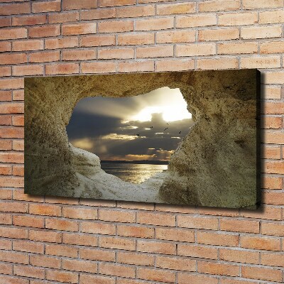 Cuadro canvas moderno de gran formato horizontal Cueva junto al mar