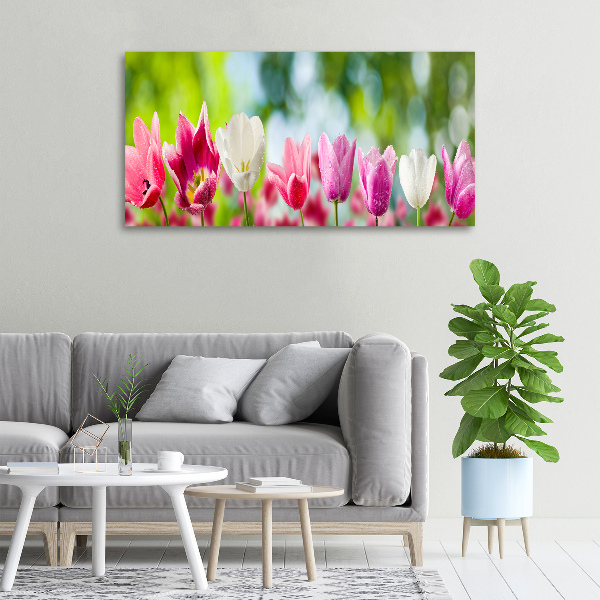 Cuadro canvas con impresión uv duradera horizontal Tulipanes