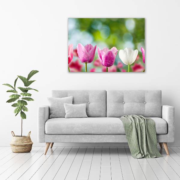 Cuadro canvas con impresión uv duradera horizontal Tulipanes
