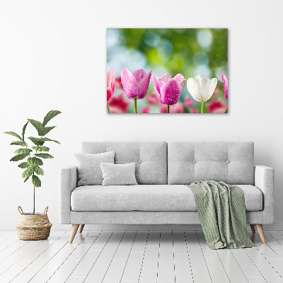 Cuadro canvas con impresión uv duradera horizontal Tulipanes