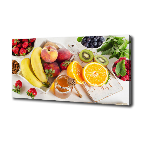 Cuadro canvas con impresión uv duradera horizontal Fruta y miel