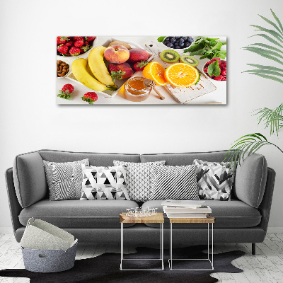 Cuadro canvas con impresión uv duradera horizontal Fruta y miel