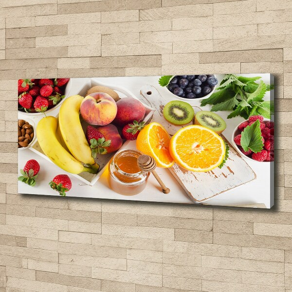 Cuadro canvas con impresión uv duradera horizontal Fruta y miel