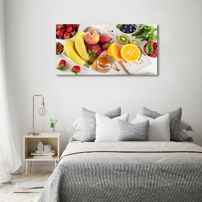 Cuadro canvas con impresión uv duradera horizontal Fruta y miel