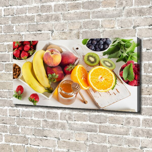 Cuadro canvas con impresión uv duradera horizontal Fruta y miel