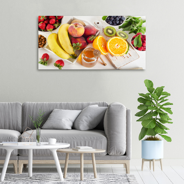 Cuadro canvas con impresión uv duradera horizontal Fruta y miel