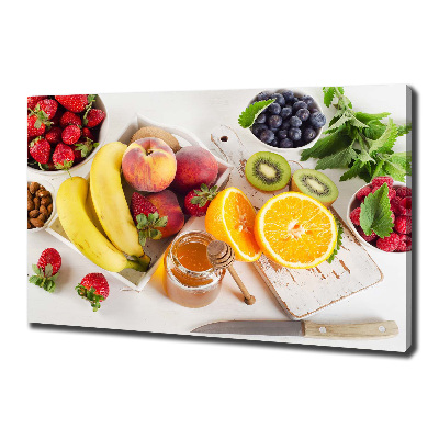 Cuadro canvas con impresión uv duradera horizontal Fruta y miel