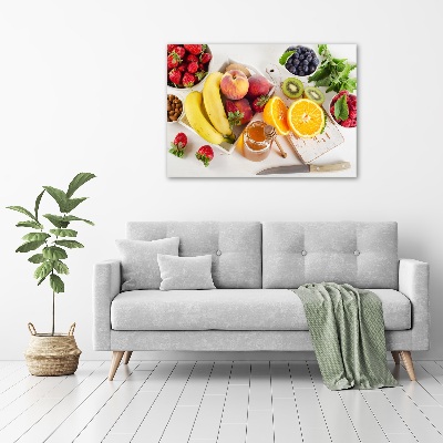 Cuadro canvas con impresión uv duradera horizontal Fruta y miel