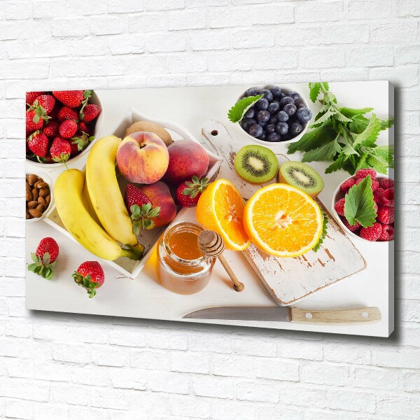 Cuadro canvas con impresión uv duradera horizontal Fruta y miel