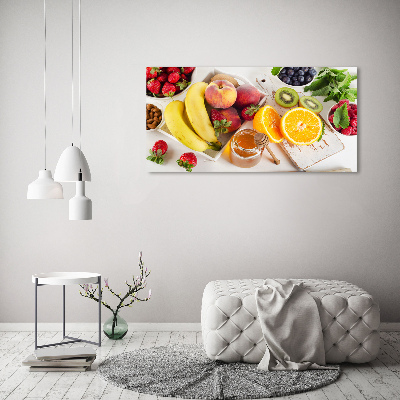 Cuadro canvas con impresión uv duradera horizontal Fruta y miel