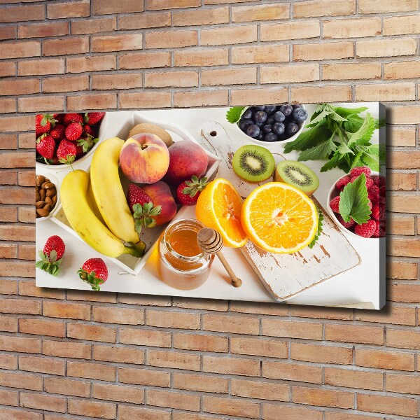 Cuadro canvas con impresión uv duradera horizontal Fruta y miel