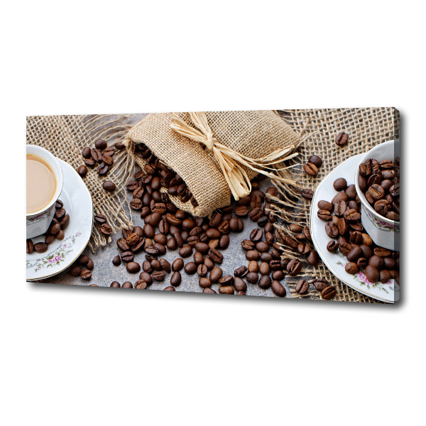 Cuadro canvas moderno de gran formato horizontal Café con leche