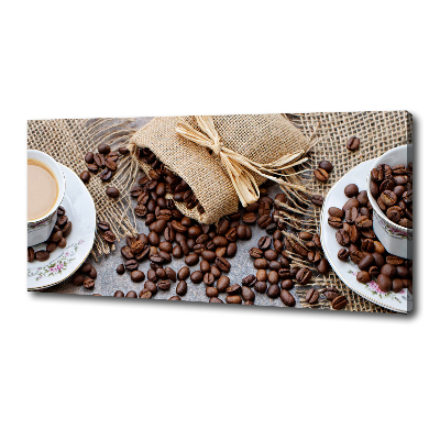 Cuadro canvas moderno de gran formato horizontal Café con leche