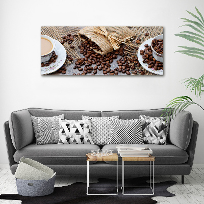 Cuadro canvas moderno de gran formato horizontal Café con leche