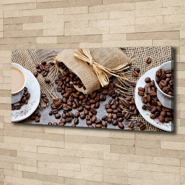 Cuadro canvas moderno de gran formato horizontal Café con leche