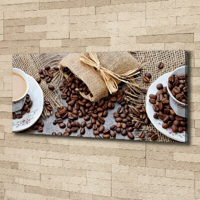 Cuadro canvas moderno de gran formato horizontal Café con leche