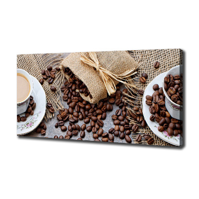 Cuadro canvas moderno de gran formato horizontal Café con leche