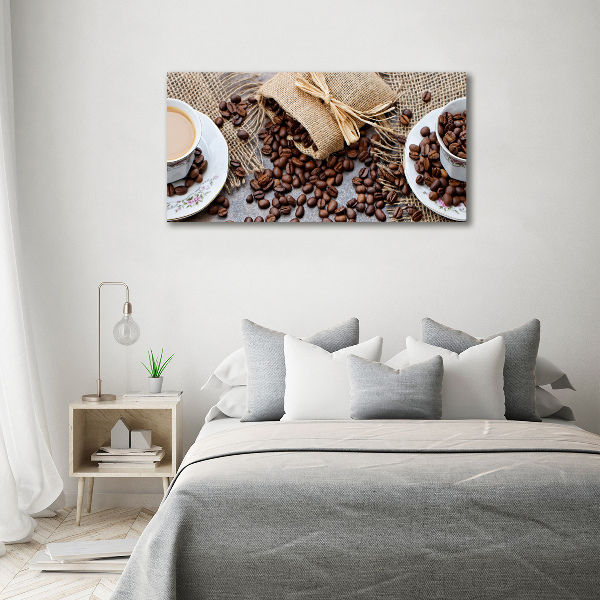Cuadro canvas moderno de gran formato horizontal Café con leche