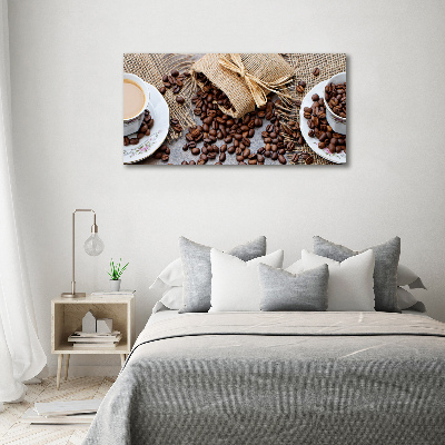 Cuadro canvas moderno de gran formato horizontal Café con leche