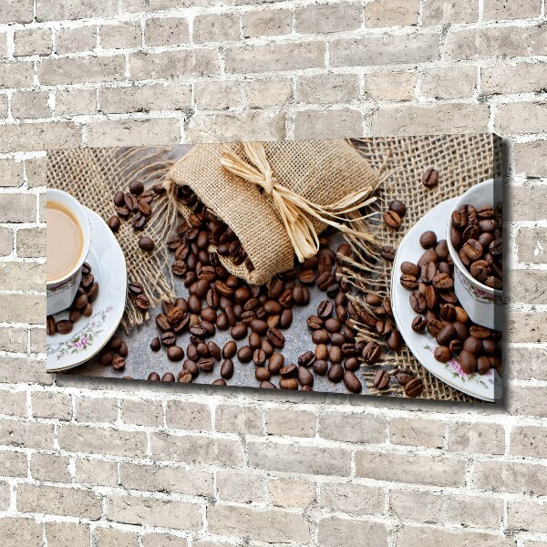 Cuadro canvas moderno de gran formato horizontal Café con leche