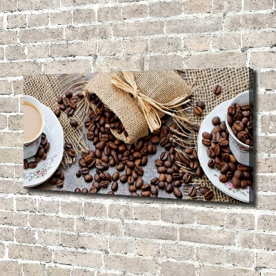 Cuadro canvas moderno de gran formato horizontal Café con leche
