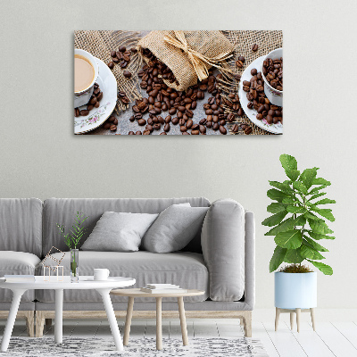 Cuadro canvas moderno de gran formato horizontal Café con leche