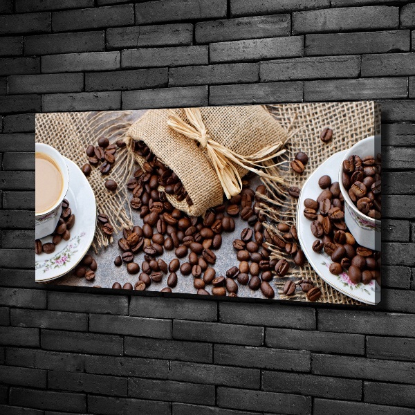 Cuadro canvas moderno de gran formato horizontal Café con leche