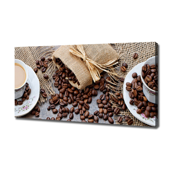 Cuadro canvas moderno de gran formato horizontal Café con leche