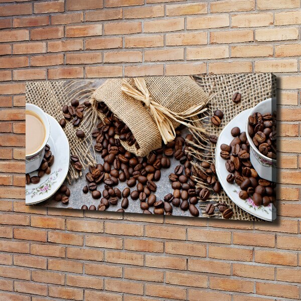 Cuadro canvas moderno de gran formato horizontal Café con leche