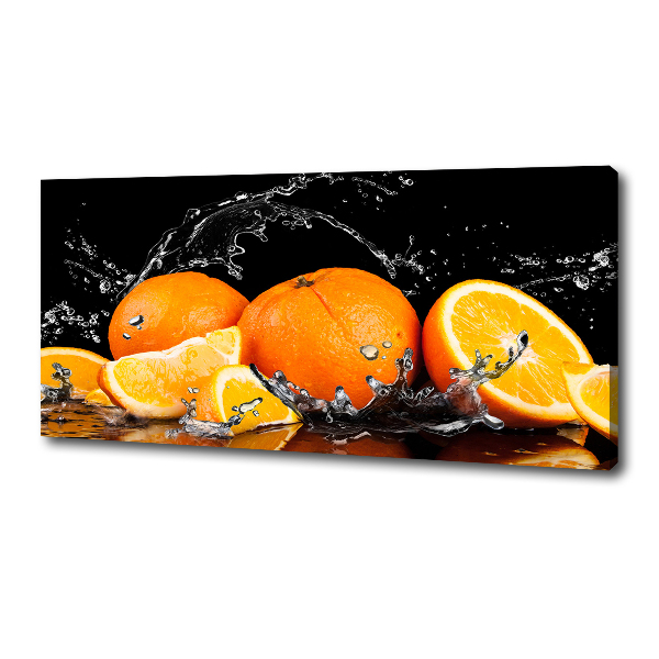 Cuadro canvas moderno de gran formato horizontal Naranjas y agua