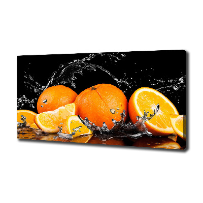 Cuadro canvas moderno de gran formato horizontal Naranjas y agua