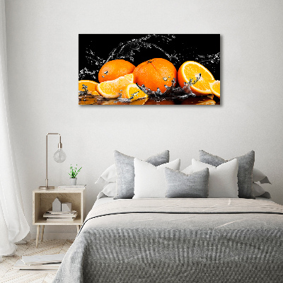 Cuadro canvas moderno de gran formato horizontal Naranjas y agua