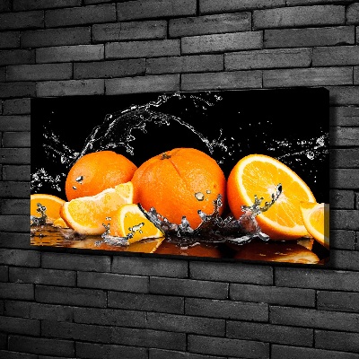 Cuadro canvas moderno de gran formato horizontal Naranjas y agua