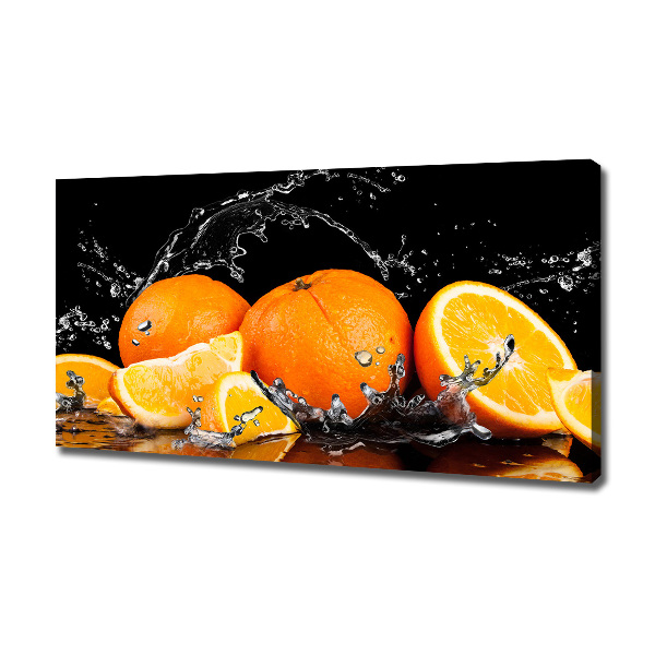 Cuadro canvas moderno de gran formato horizontal Naranjas y agua