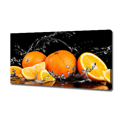 Cuadro canvas moderno de gran formato horizontal Naranjas y agua